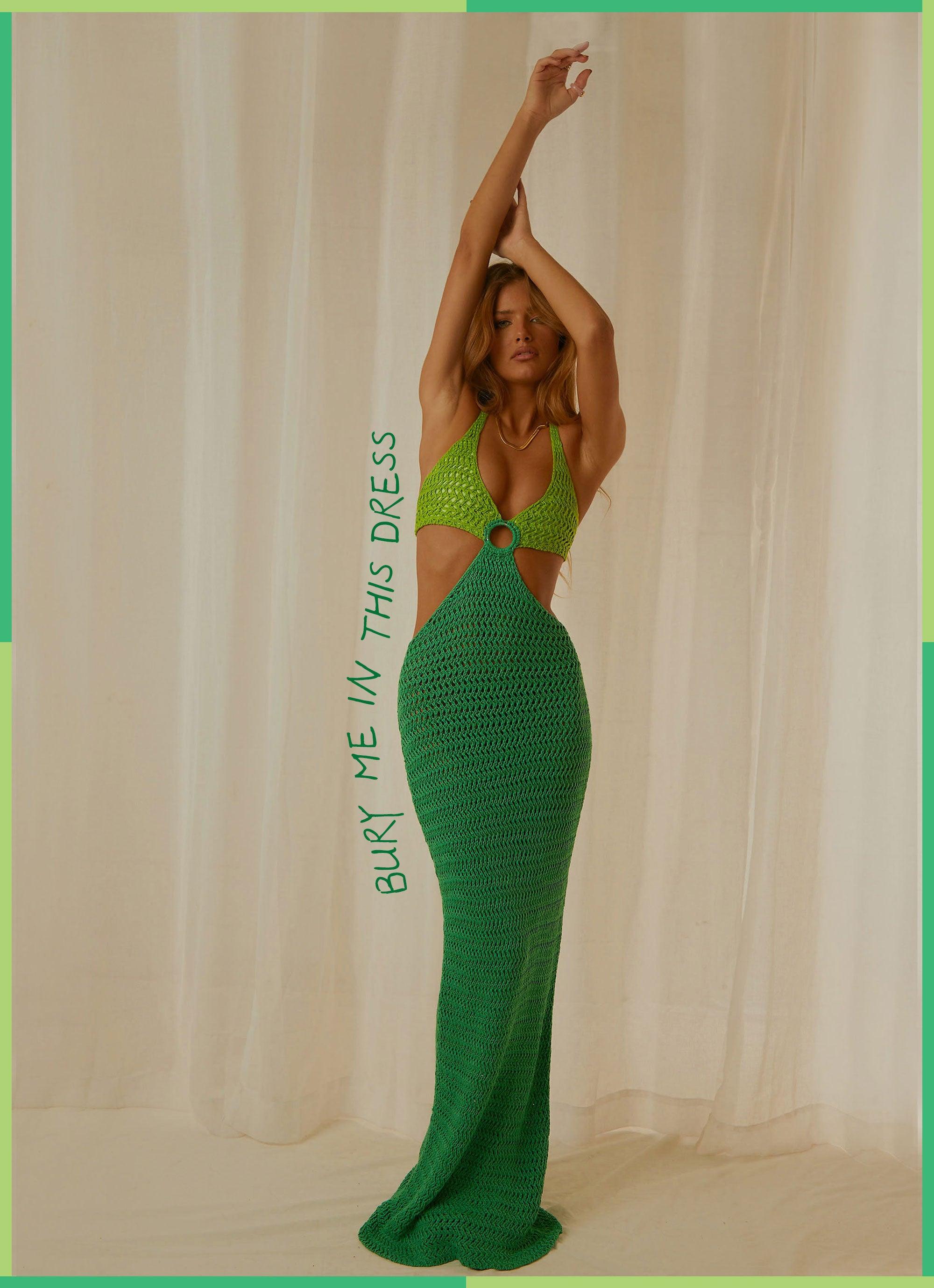 Haven Crochet Maxi Dress - Green ...